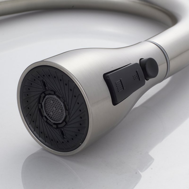 Смеситель для кухни с выдвижным изливом Shevanik S363L, сатин