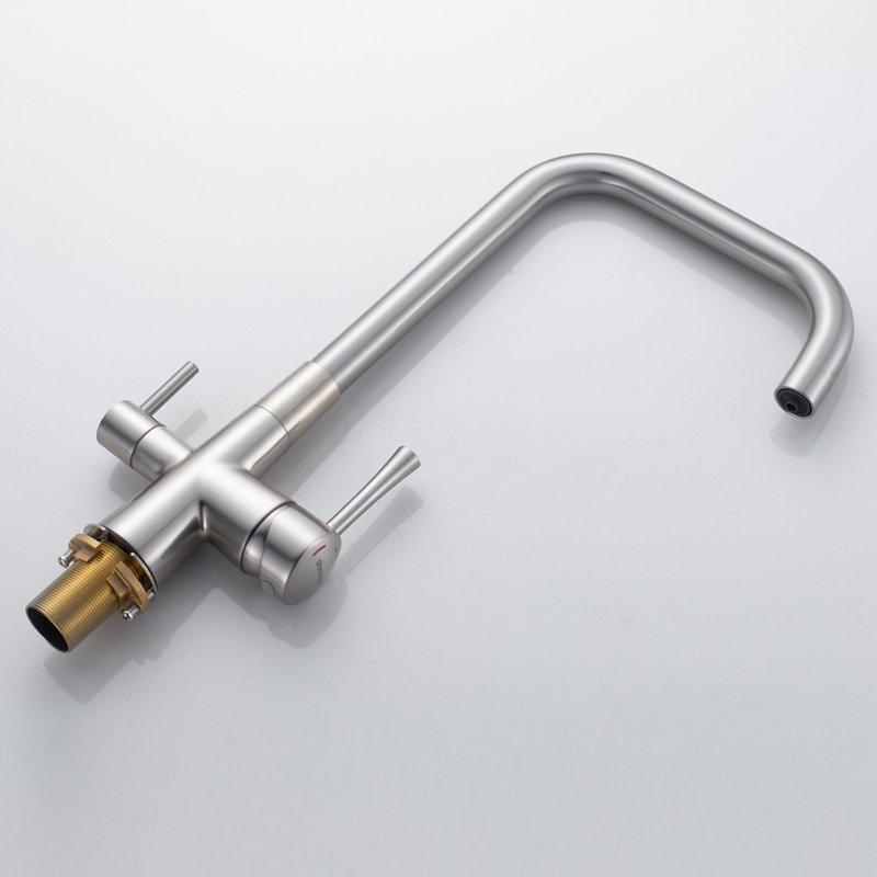 Смеситель для кухни с подключением фильтра Shevanik S528L, сатин