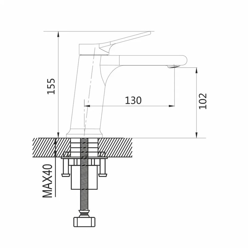 Смеситель для раковины Shevanik S8301H, черный