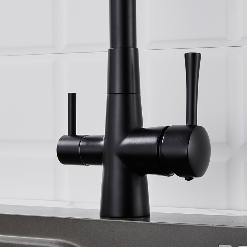 Смеситель для кухни с подключением фильтра Shevanik S428H, черный