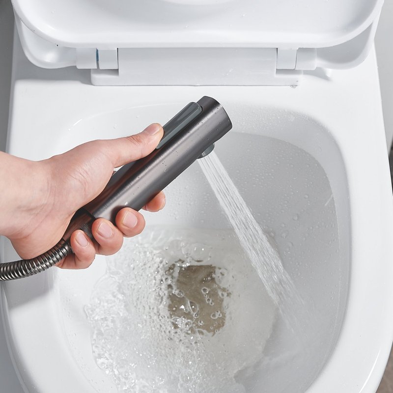 Гигиенический душ со смесителем Shevanik S107T, оружейная сталь