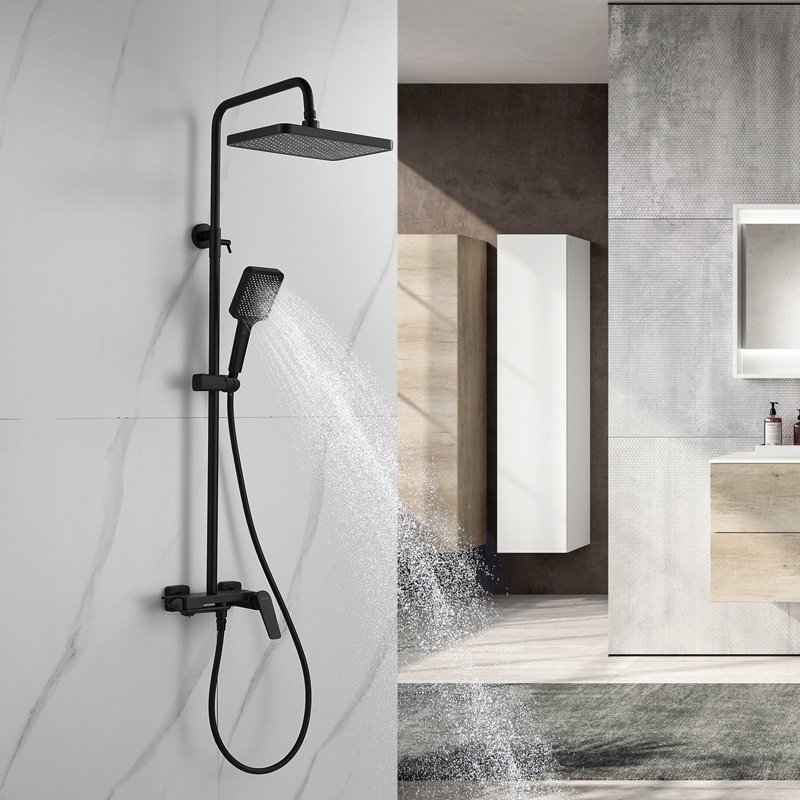 Душевая система Shevanik S8236H, черный