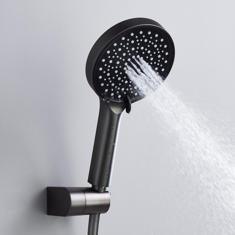 Душевая система встраиваемая Shevanik S4335T, оружейная сталь