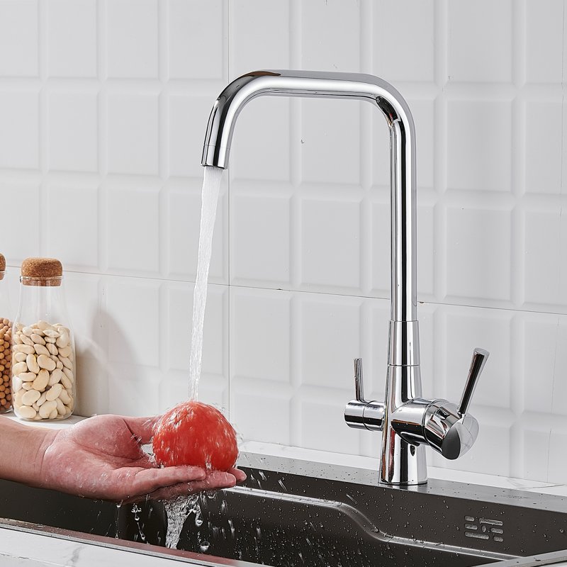 Смеситель для кухни с подключением фильтра Shevanik S528, хром