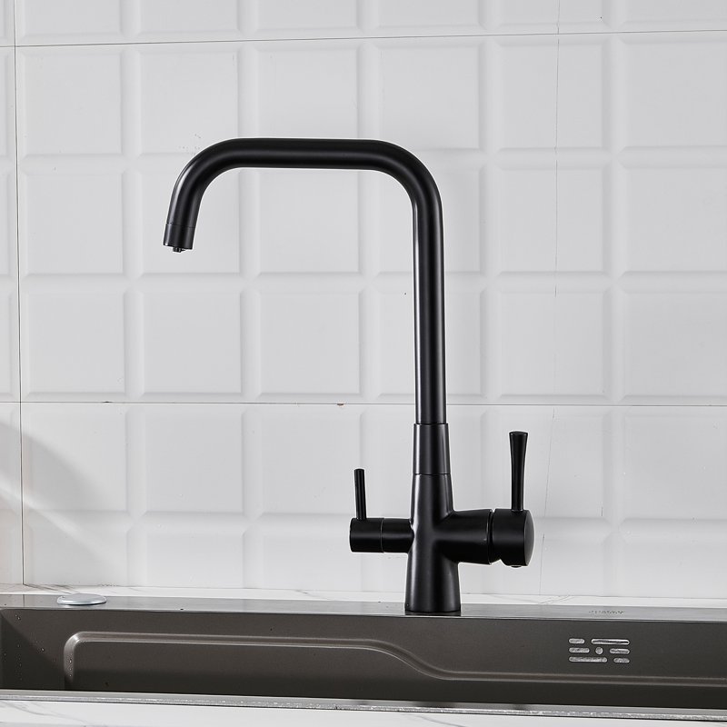 Смеситель для кухни с подключением фильтра Shevanik S528H, черный