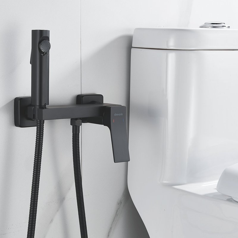 Гигиенический душ со смесителем Shevanik S8105H-1, черный