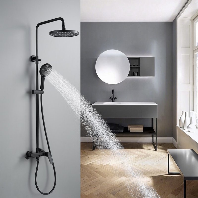 Душевая система Shevanik S8436H, черный