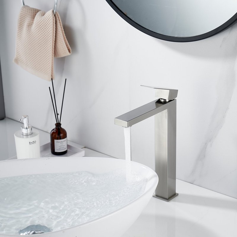 Смеситель для раковины высокий Shevanik S7011L, сатин