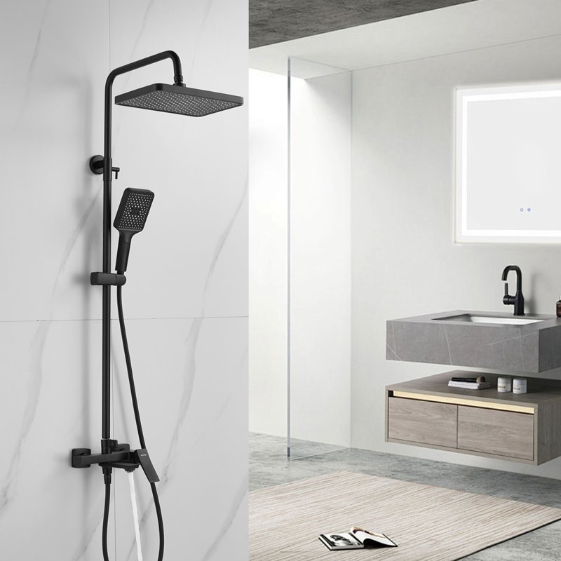 Душевая система Shevanik S9136T, оружейная сталь