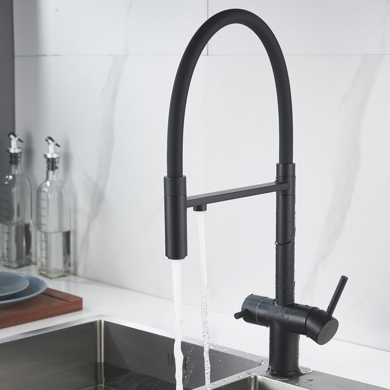 Смеситель для кухни с подключением фильтра Shevanik S178H, черный