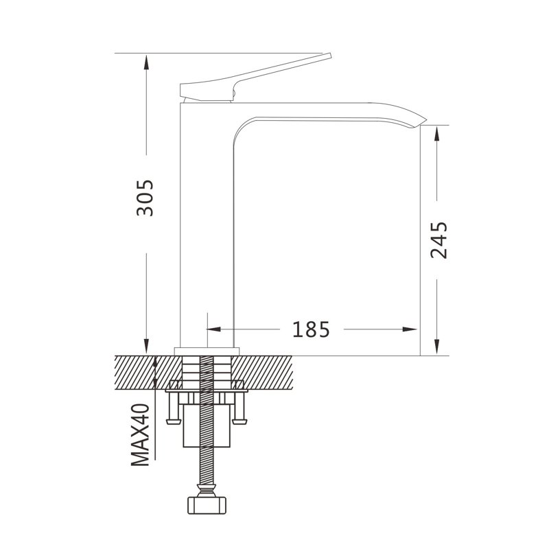 Смеситель для раковины высокий Shevanik S4011H, черный