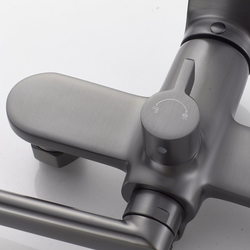 Смеситель для ванны Shevanik S4322T, оружейная сталь