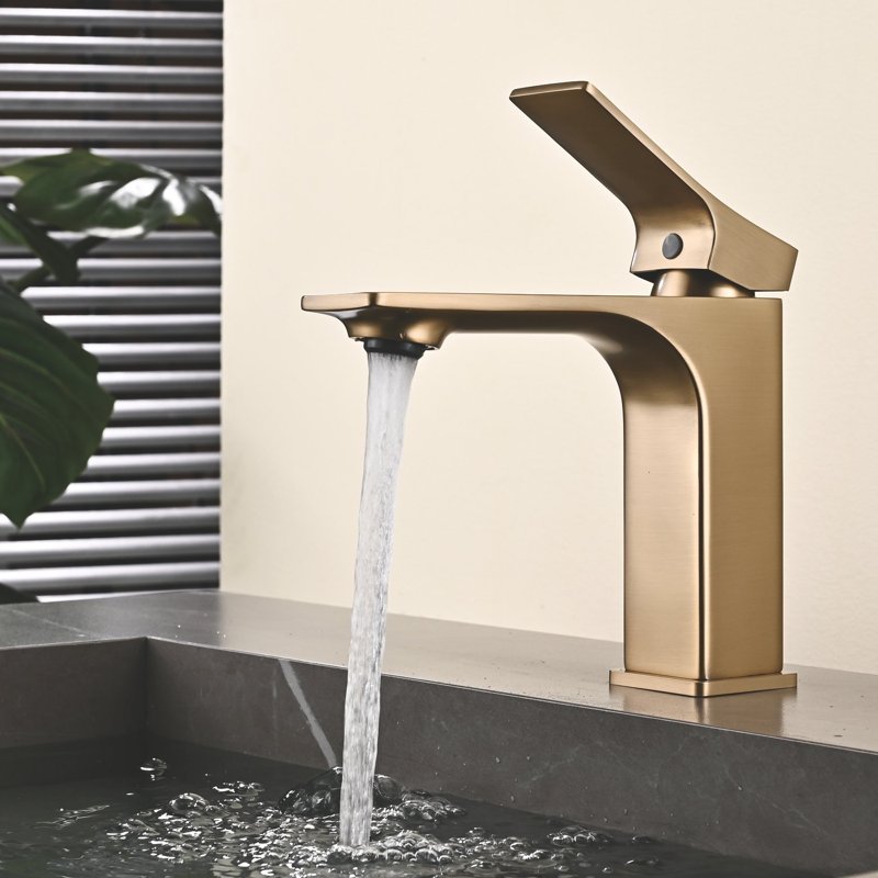 Смеситель для раковины Shevanik S6101G, золотой сатин