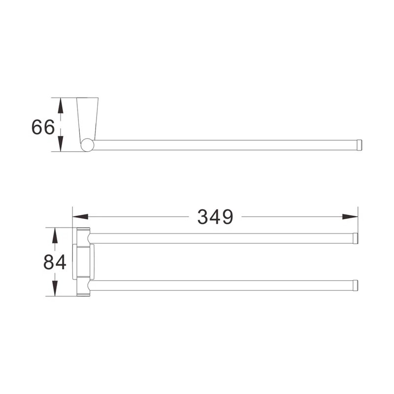 Полотенцедержатель поворотный двойной Shevanik SG5707G, золотой сатин