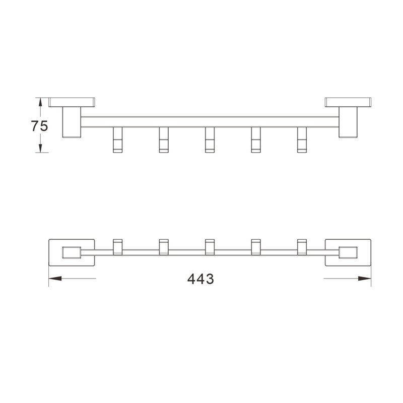 Планка с крючками Shevanik SG5651G, золотой сатин