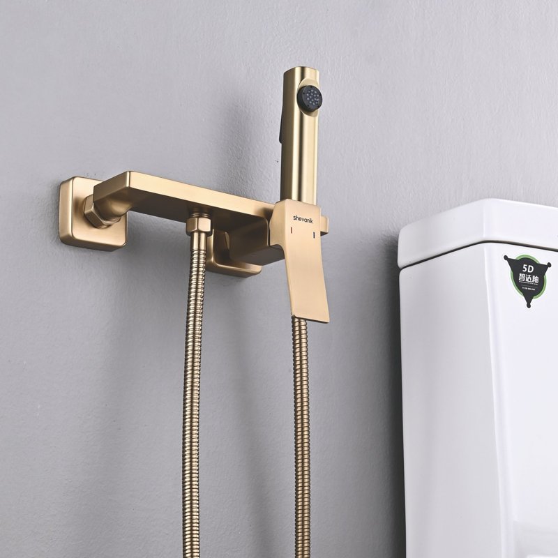 Гигиенический душ со смесителем Shevanik S137T, оружейная сталь