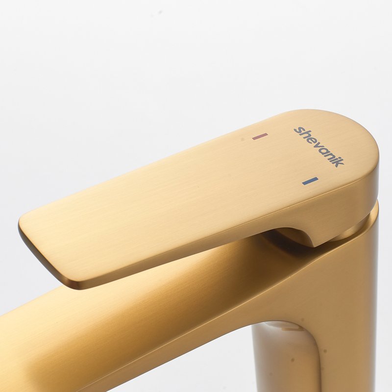 Смеситель для раковины Shevanik S4201G, золотой сатин