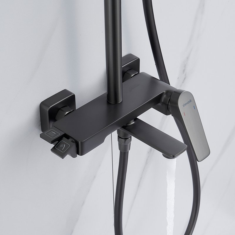 Душевая система Shevanik S8236T, оружейная сталь