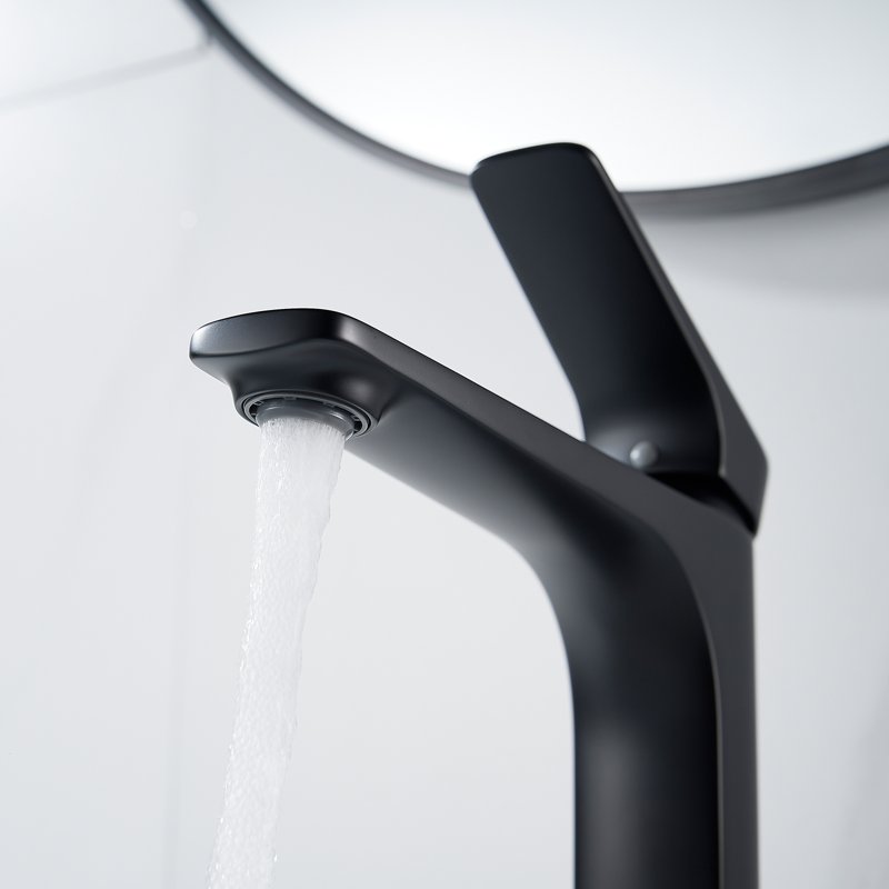 Смеситель для раковины высокий Shevanik S4211H, черный