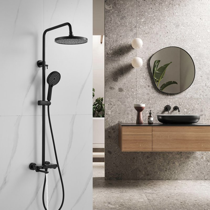 Душевая система Shevanik S9636H, черный