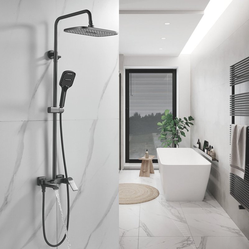 Душевая система Shevanik S6036F, белый/хром