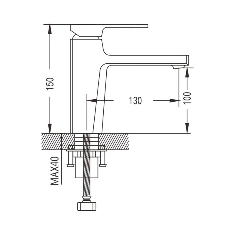 Смеситель для раковины Shevanik S8901H, черный