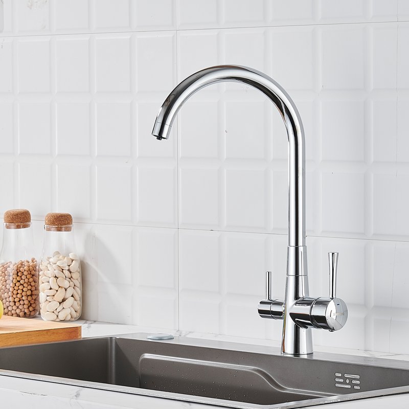 Смеситель для кухни с подключением фильтра Shevanik S428, хром