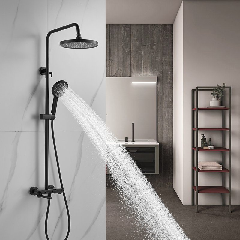 Душевая система Shevanik S9636H, черный