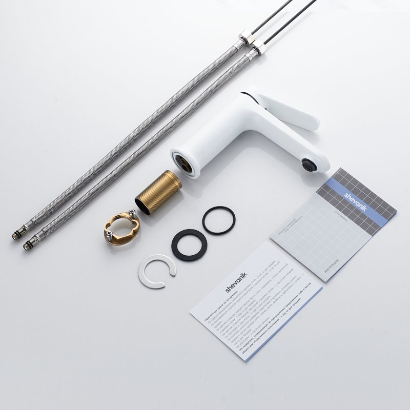 Смеситель для раковины Shevanik S4301C, белый