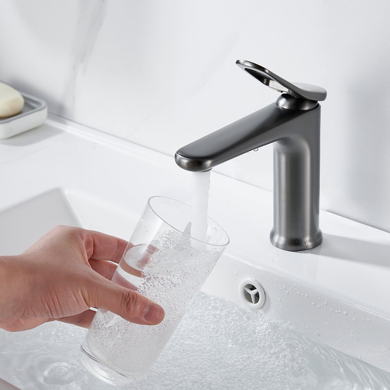 Смеситель для раковины Shevanik S4701T, оружейная сталь