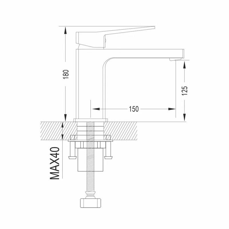 Смеситель для раковины Shevanik S6901H, черный