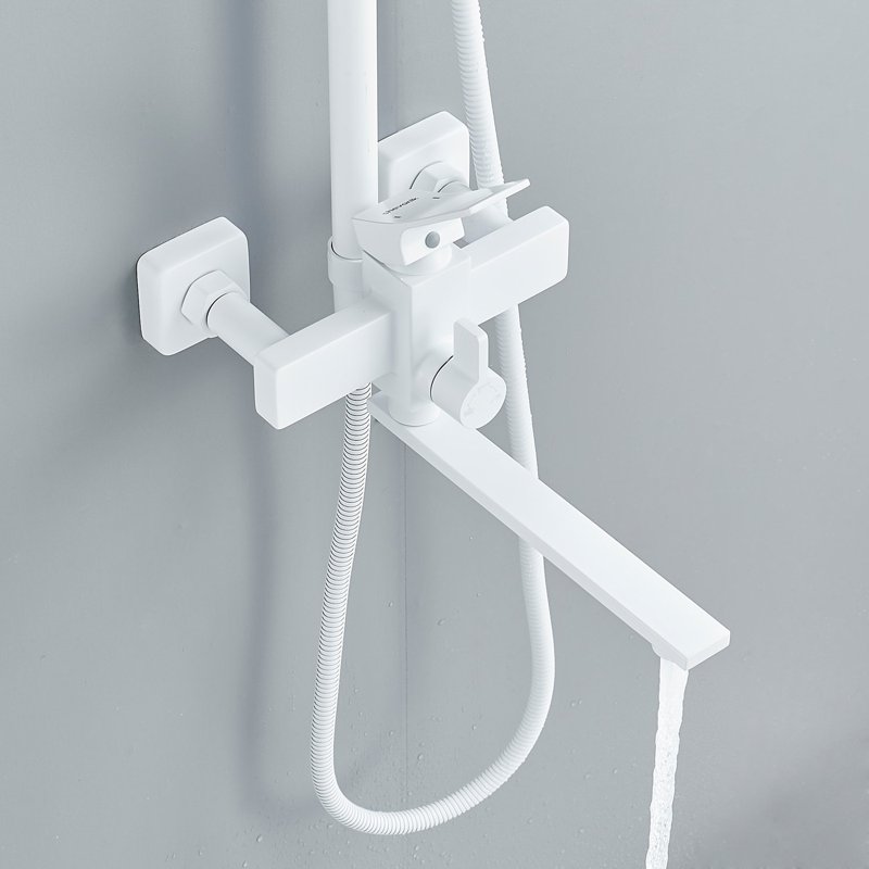 Душевая система Shevanik S8136F, белый/хром