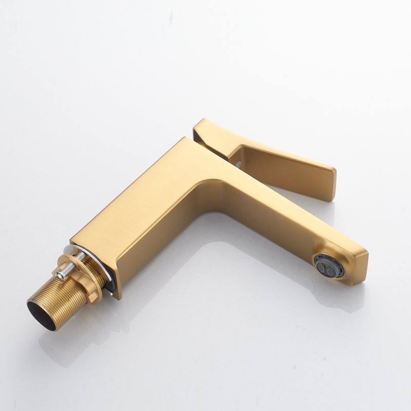 Смеситель для раковины Shevanik S4401G, золотой сатин