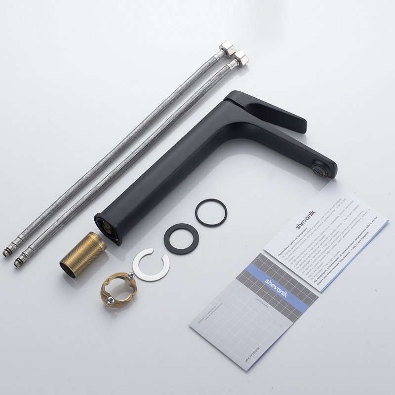 Смеситель для раковины высокий Shevanik S4211H, черный