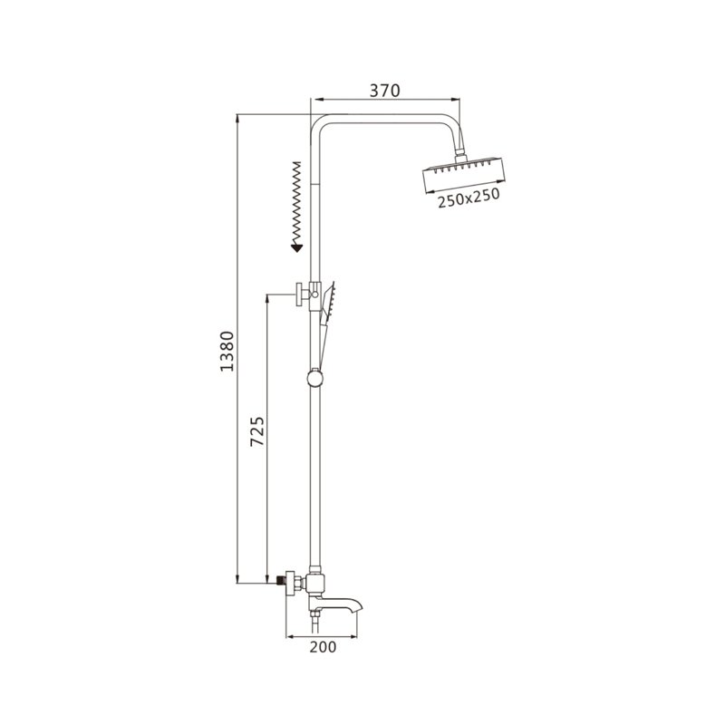 Душевая система Shevanik S8036, хром