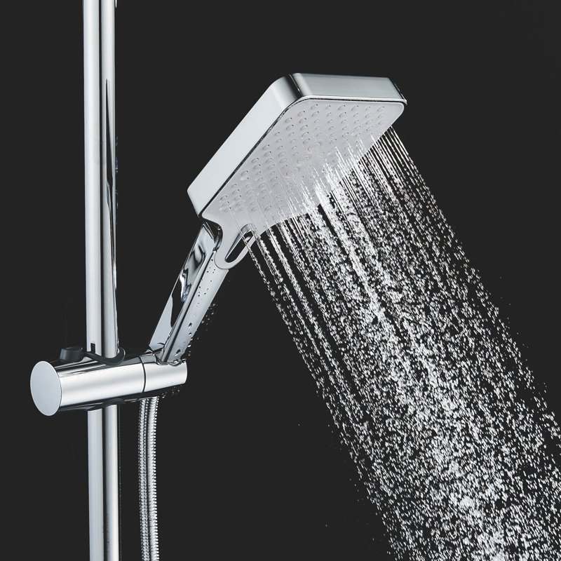 Душевая система Shevanik S6036H, черный/хром