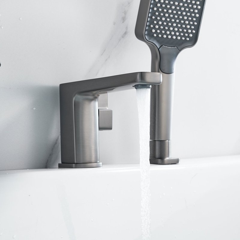 Смеситель на борт ванны Shevanik S9912T, оружейная сталь