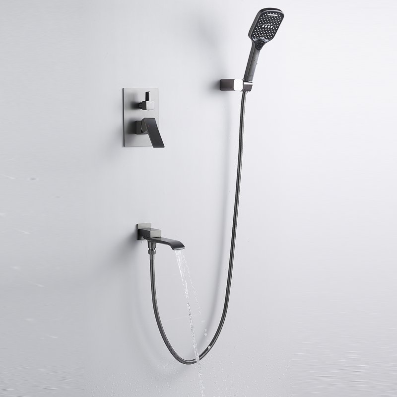 Душевая система встраиваемая Shevanik S4035T, оружейная сталь