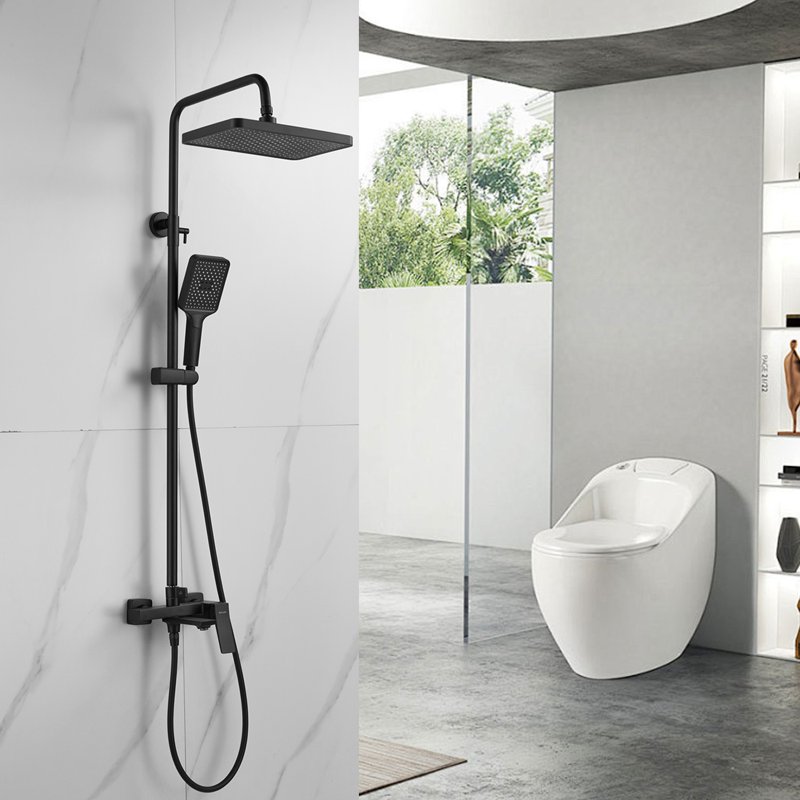 Душевая система Shevanik S9136T, оружейная сталь