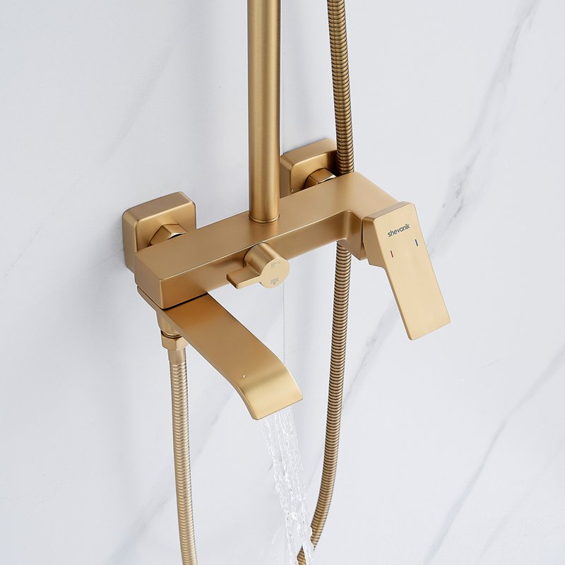 Душевая система Shevanik S8536T, оружейная сталь