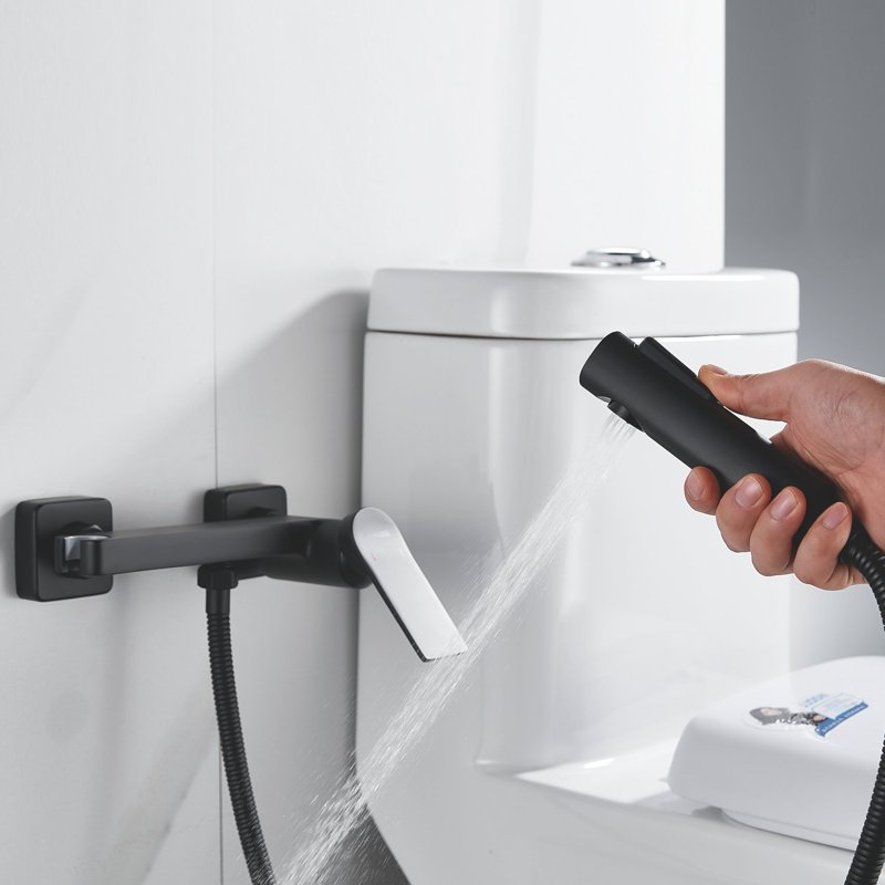 Гигиенический душ со смесителем Shevanik S107H, черный