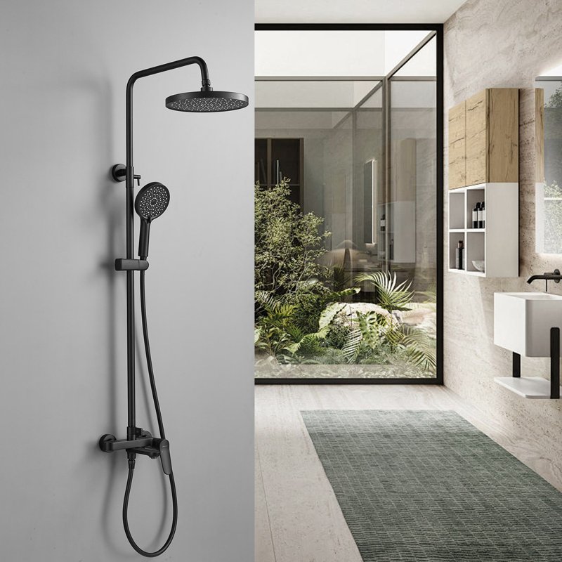 Душевая система Shevanik S8436H, черный