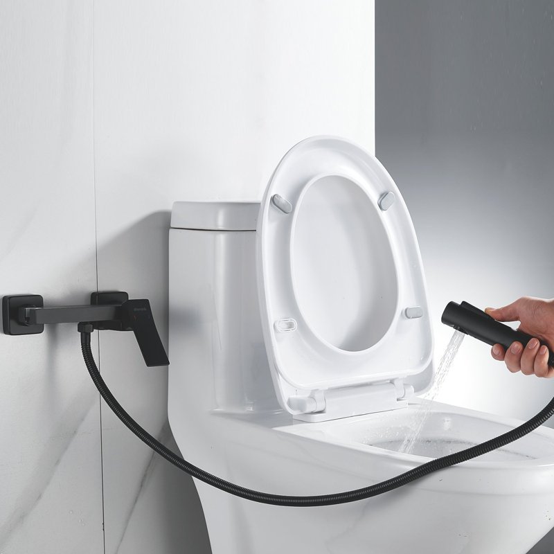 Гигиенический душ со смесителем Shevanik S8105H-1, черный