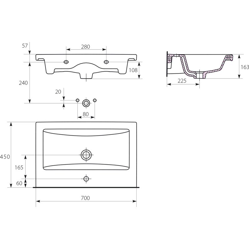 Раковина Style Line СОМО 70