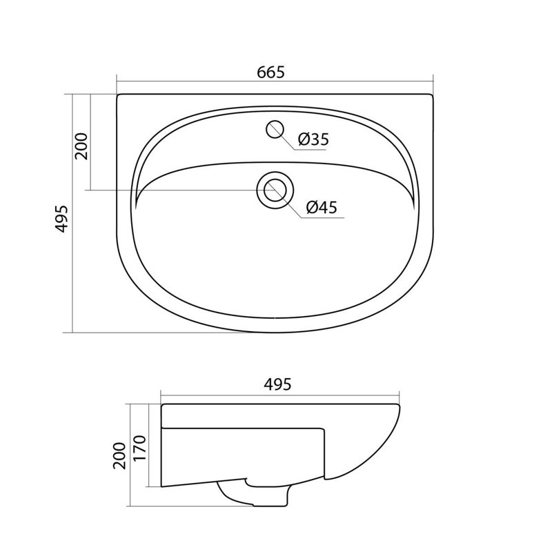 Раковина Style Line Стелла 65