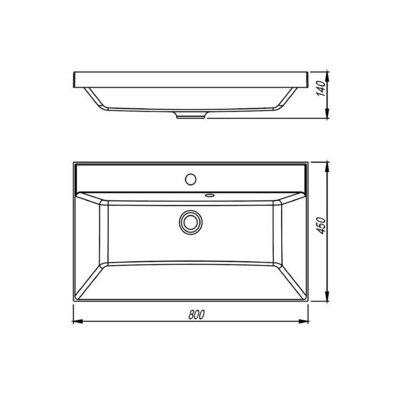 Умывальник ASTI 800x450 кварц, антрацит