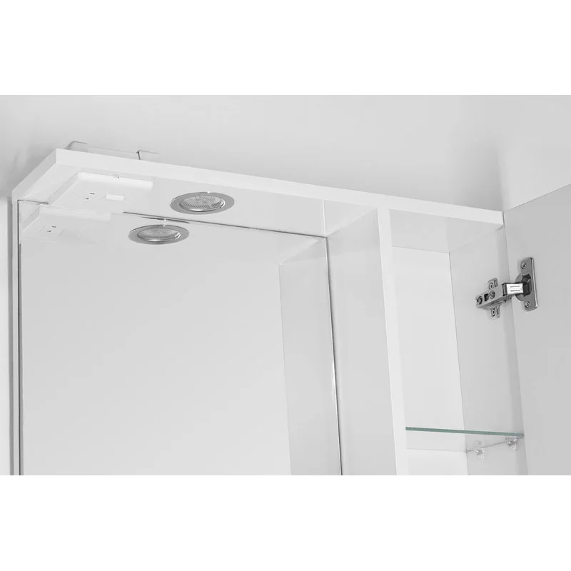 Зеркало со шкафом Style Line Канна 60 С Люкс с подсветкой Белый глянец