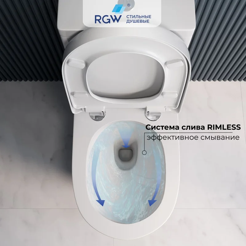 Унитаз моноблок RGW SW-05 67420105-01 с сиденьем Микролифт