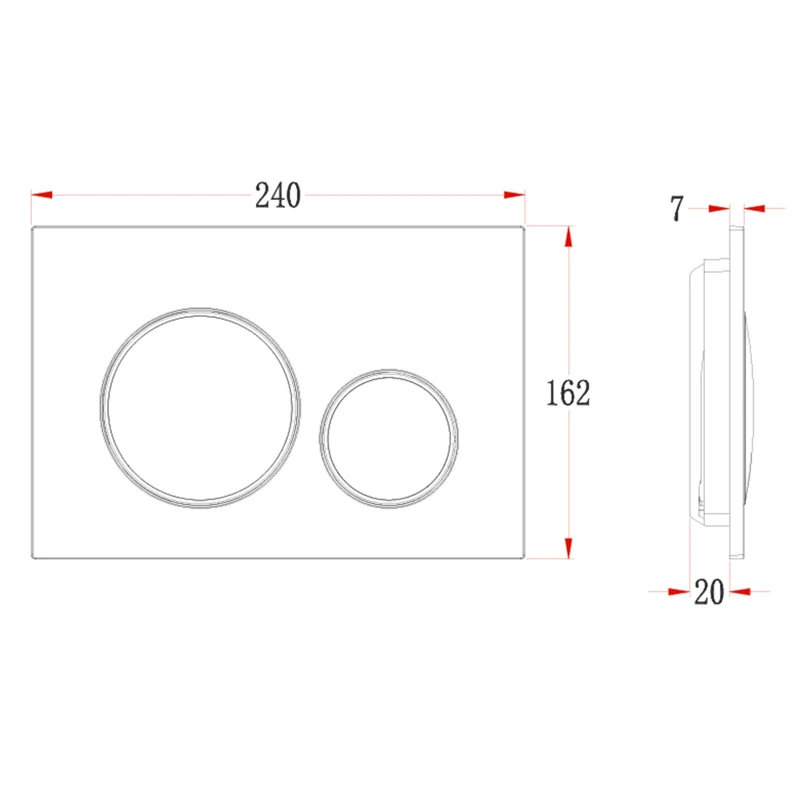 Кнопка смыва Veconi FLUSH V10, FLV10-BC, 240х162х7, пластик, черный