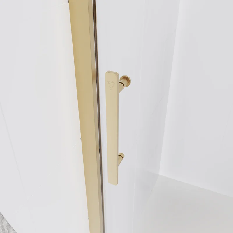 Душевая дверь Veconi Evo 100 G, 1500x1950, золото брашинг, стекло прозрачное